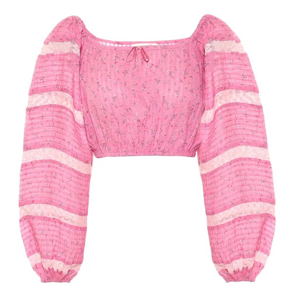 Loveshackfancy LIMITED EDITION RARE Albertina Pink long sleeve crop top